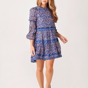 SAYLOR Talley Shift Dress in a multi-colored floral print Size M Bohemian